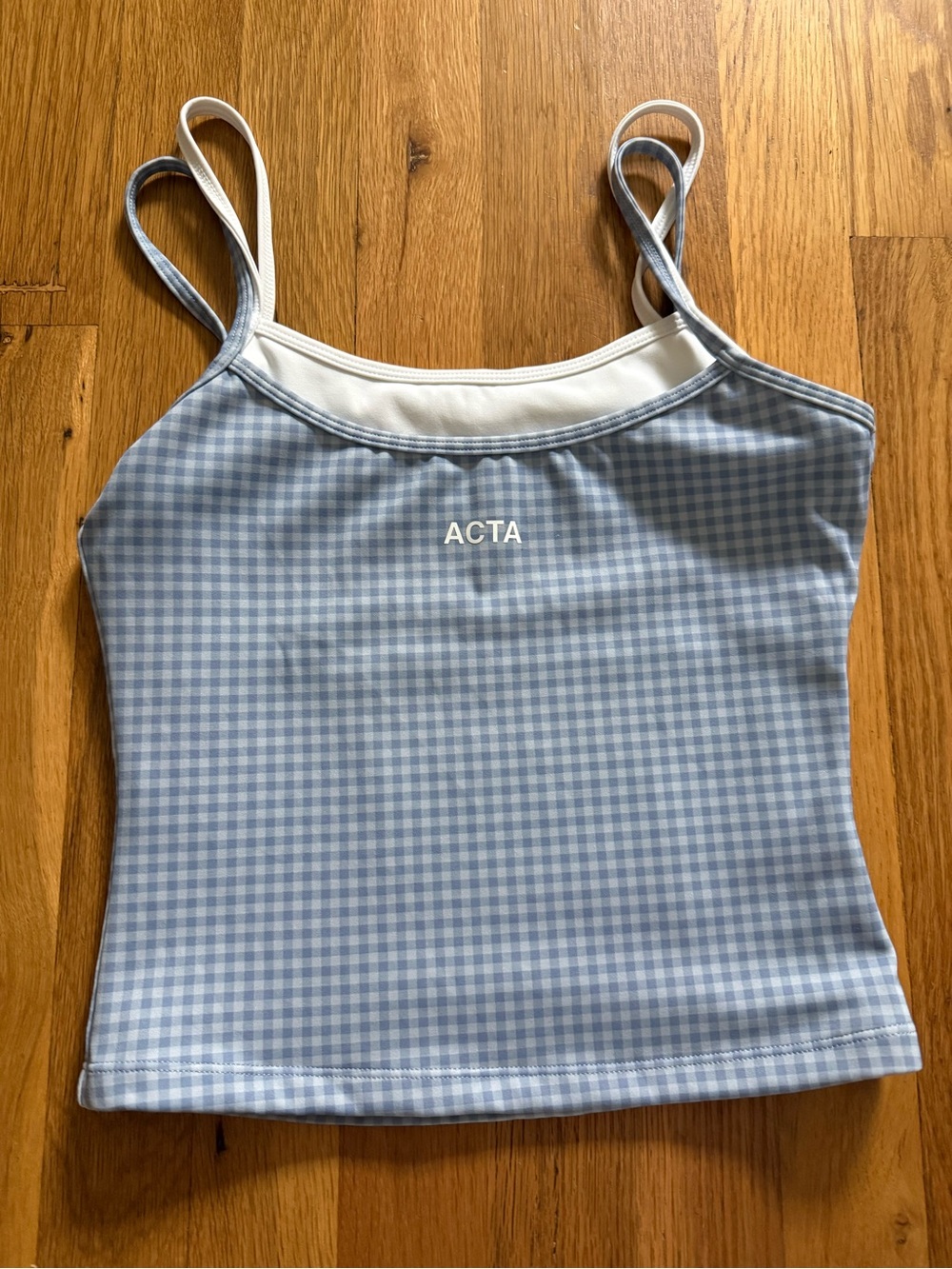 Blue Gingham ACTA Activewear Tank Top